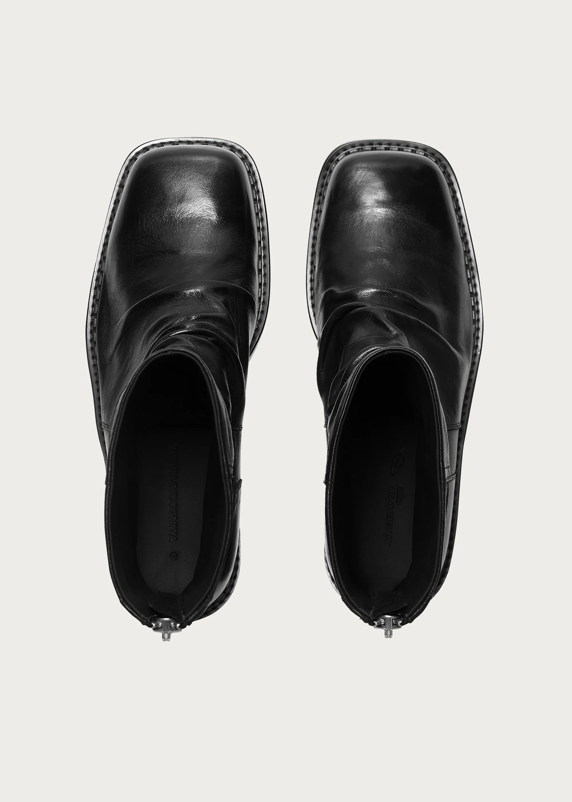 Square-Toe Wrinkle Washed Horsehide Ankle Boots - Image 4