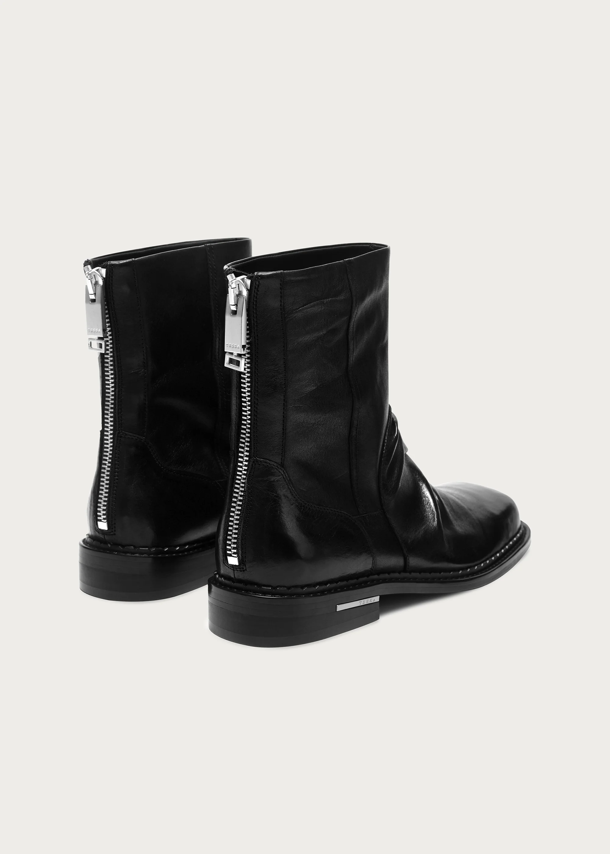 Square-Toe Wrinkle Washed Horsehide Ankle Boots - Image 8