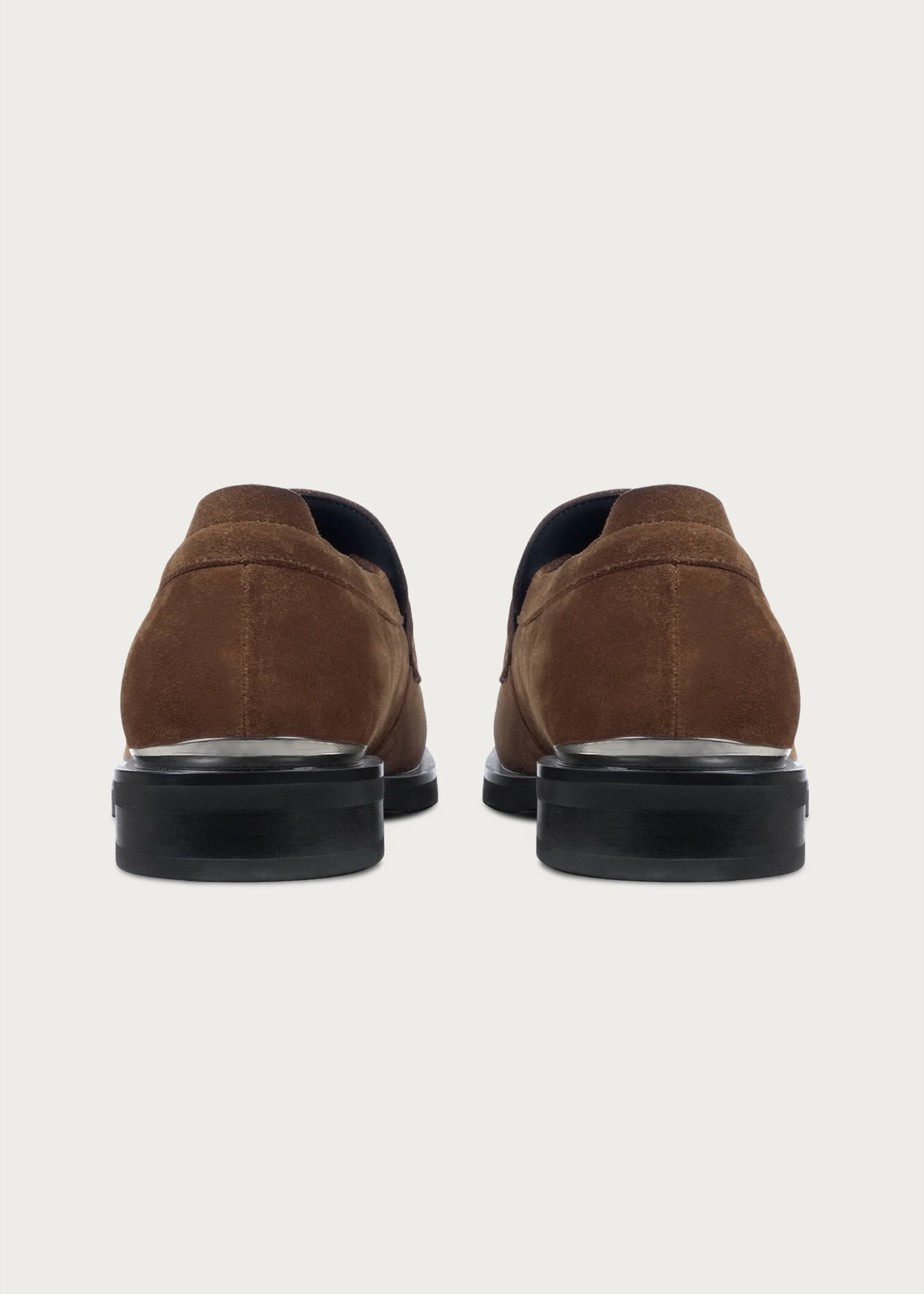 Button Suede Loafers Brown - Image 6