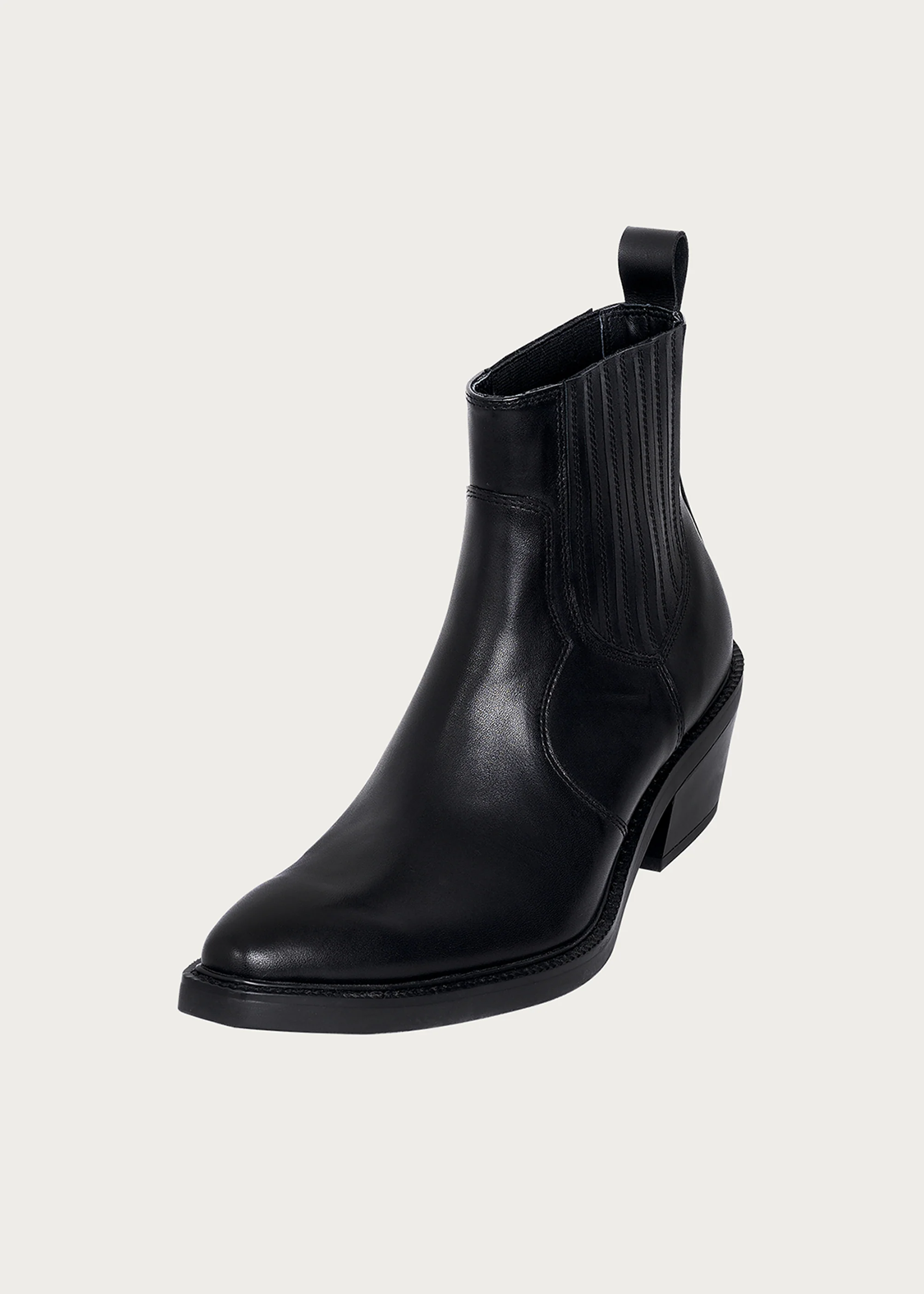Pointed-Toe Calfskin Chelsea Boots Obsidian Black - Image 3