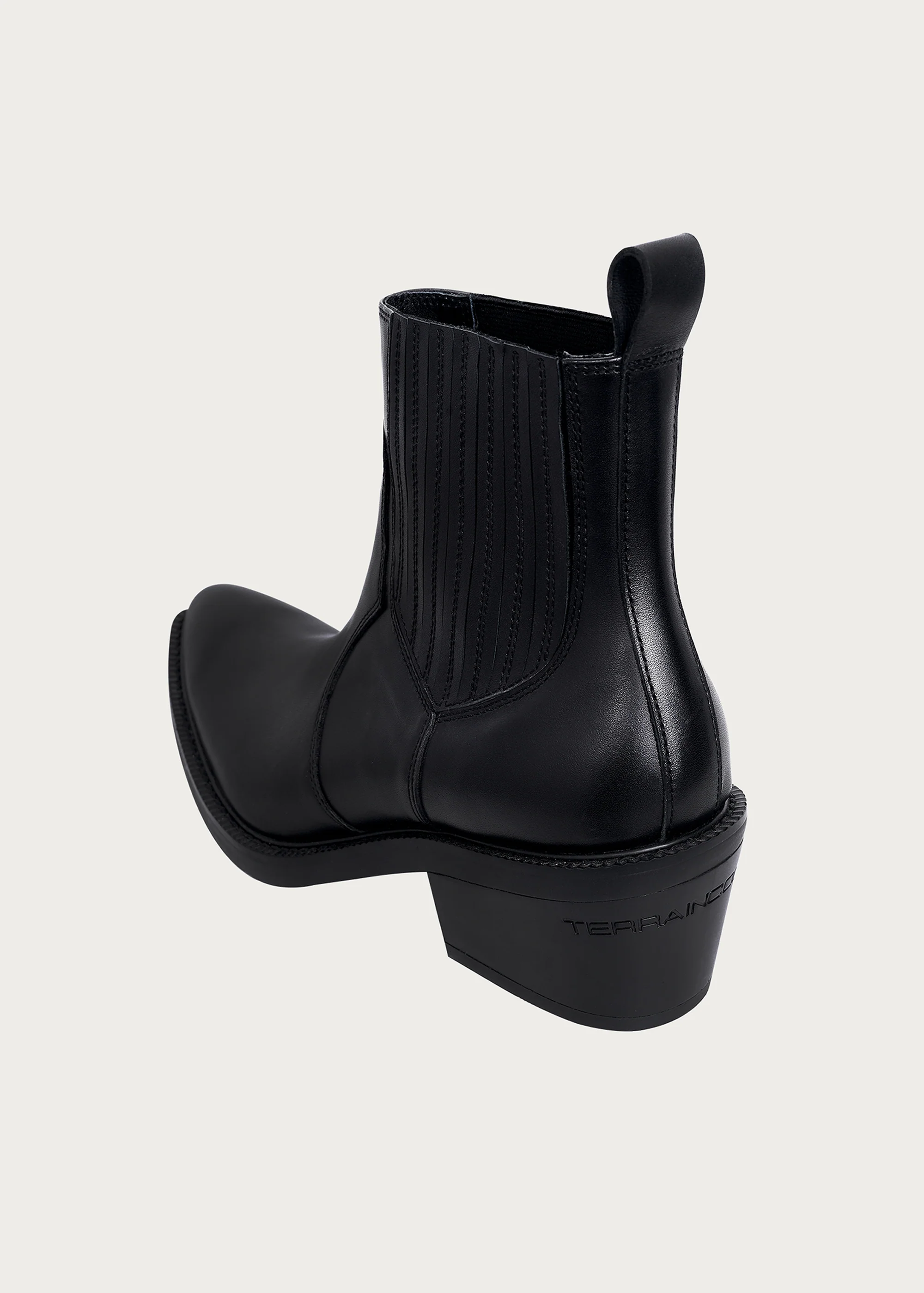 Pointed-Toe Calfskin Chelsea Boots Obsidian Black - Image 4