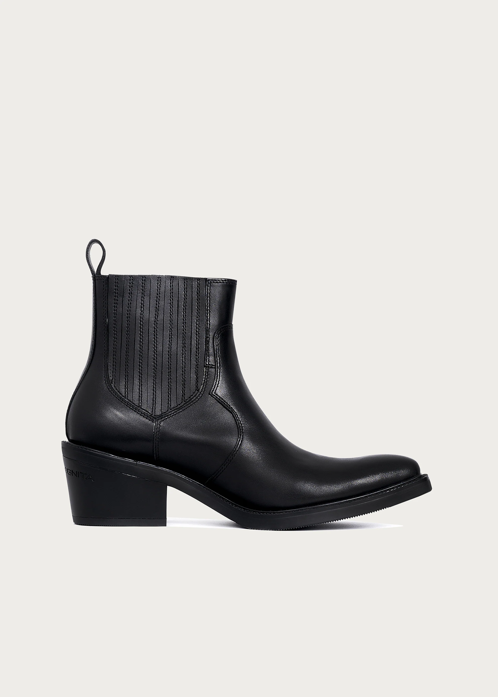 Pointed-Toe Calfskin Chelsea Boots Obsidian Black - Image 5