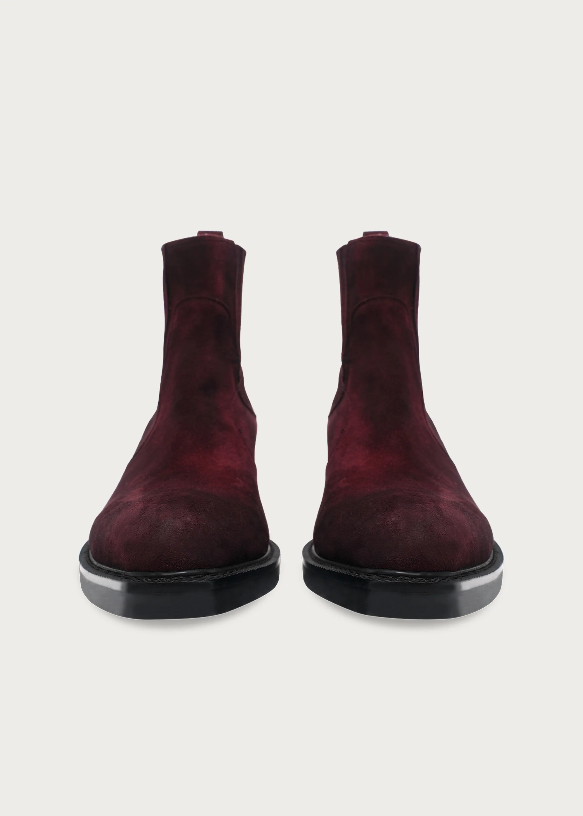 Pointed-Toe Velvet Chelsea Boots Garnet Red - Image 5