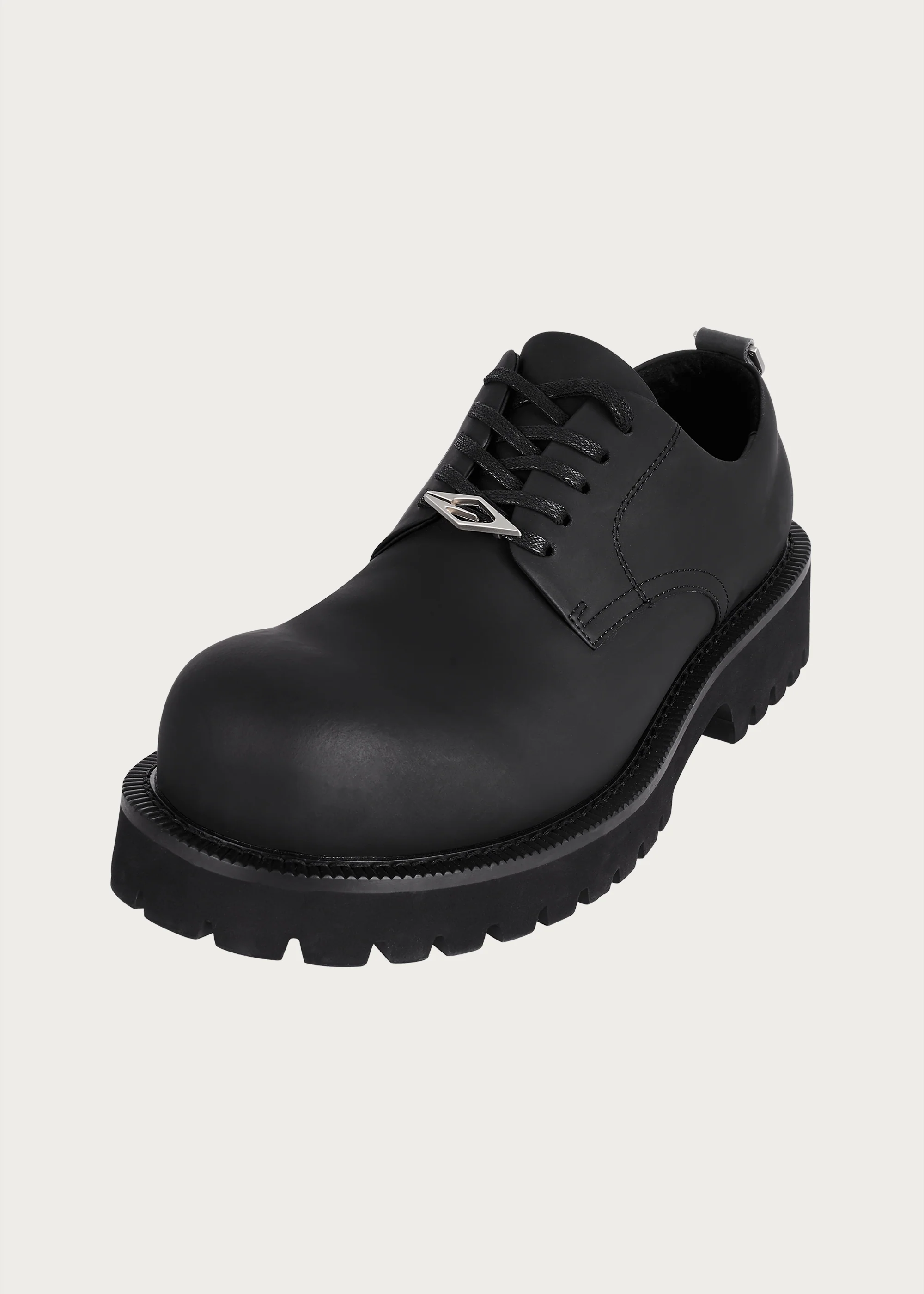 Chunky Round-Toe Derby Shoes Matte Black - Image 5