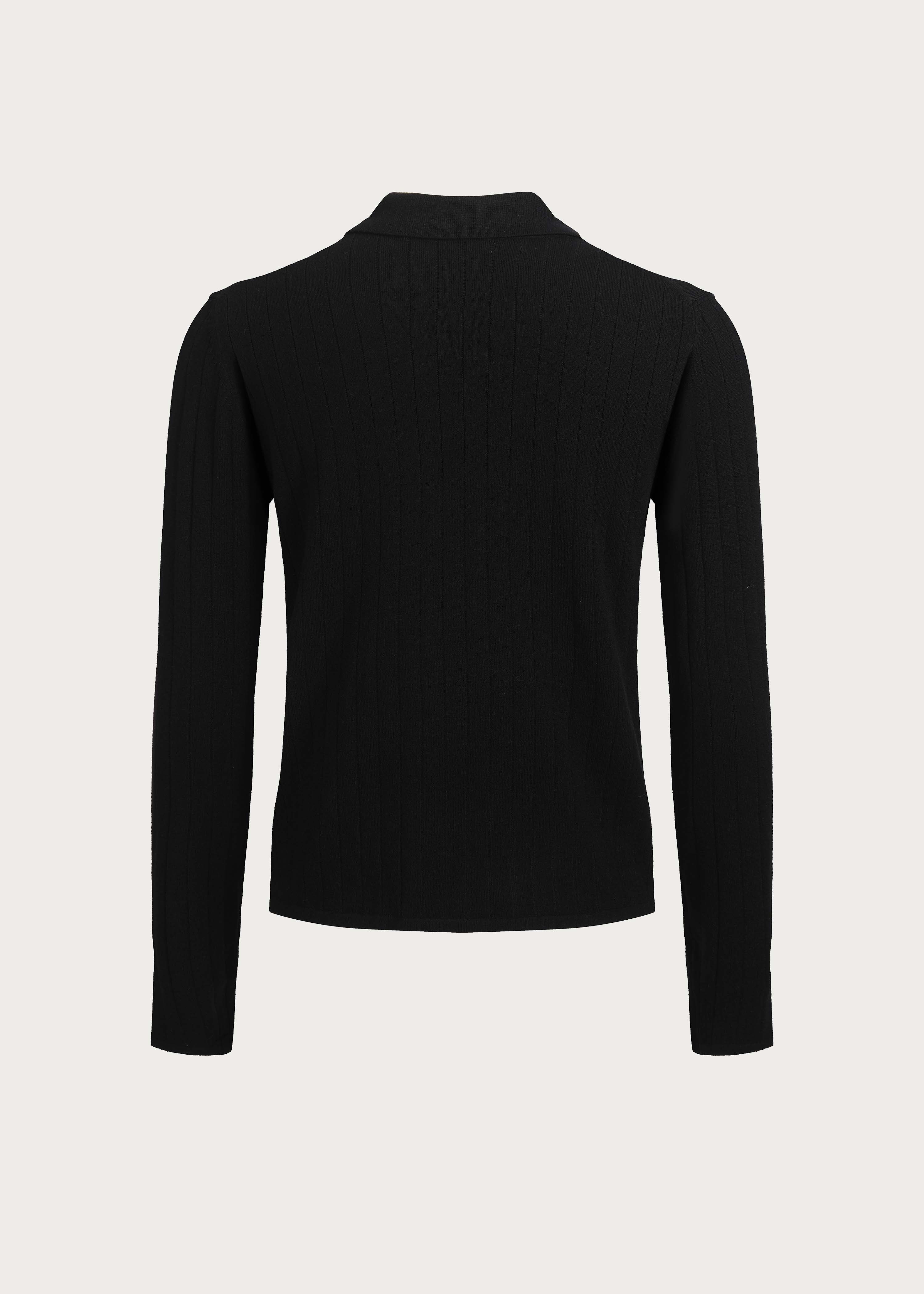 Half-placket long-sleeve knit polo shirt - Image 3