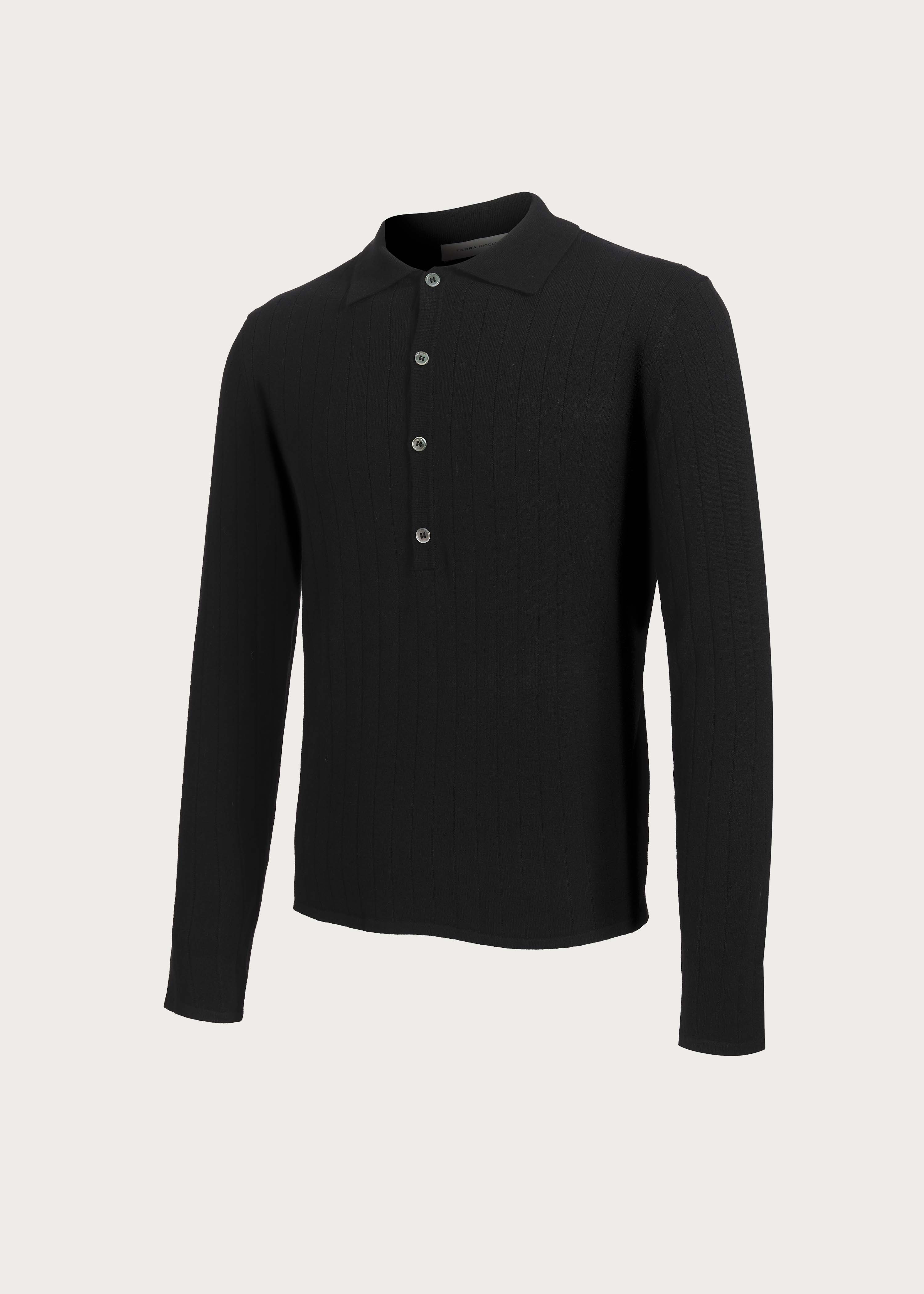 Half-placket long-sleeve knit polo shirt - Image 4