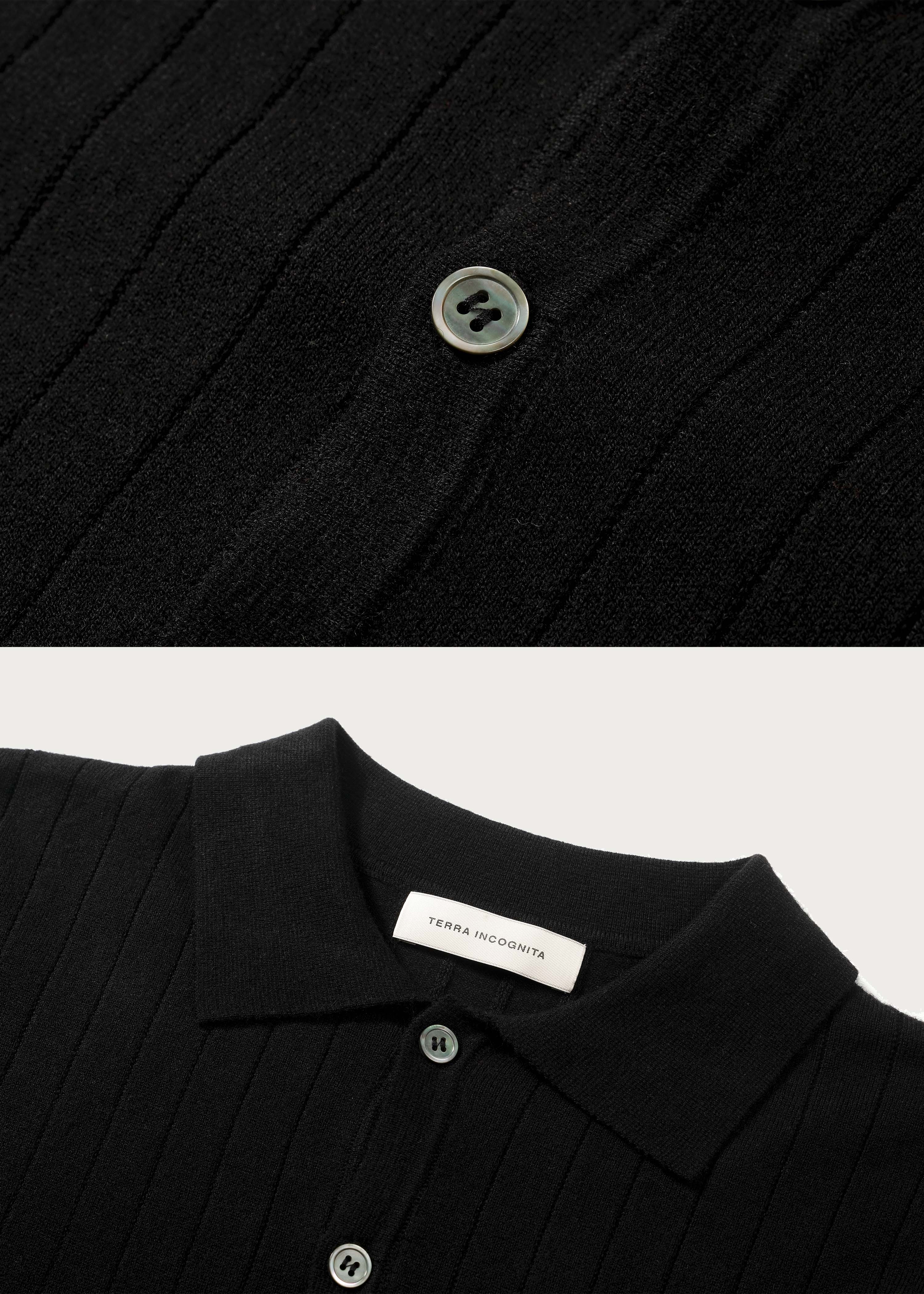 Half-placket long-sleeve knit polo shirt - Image 5