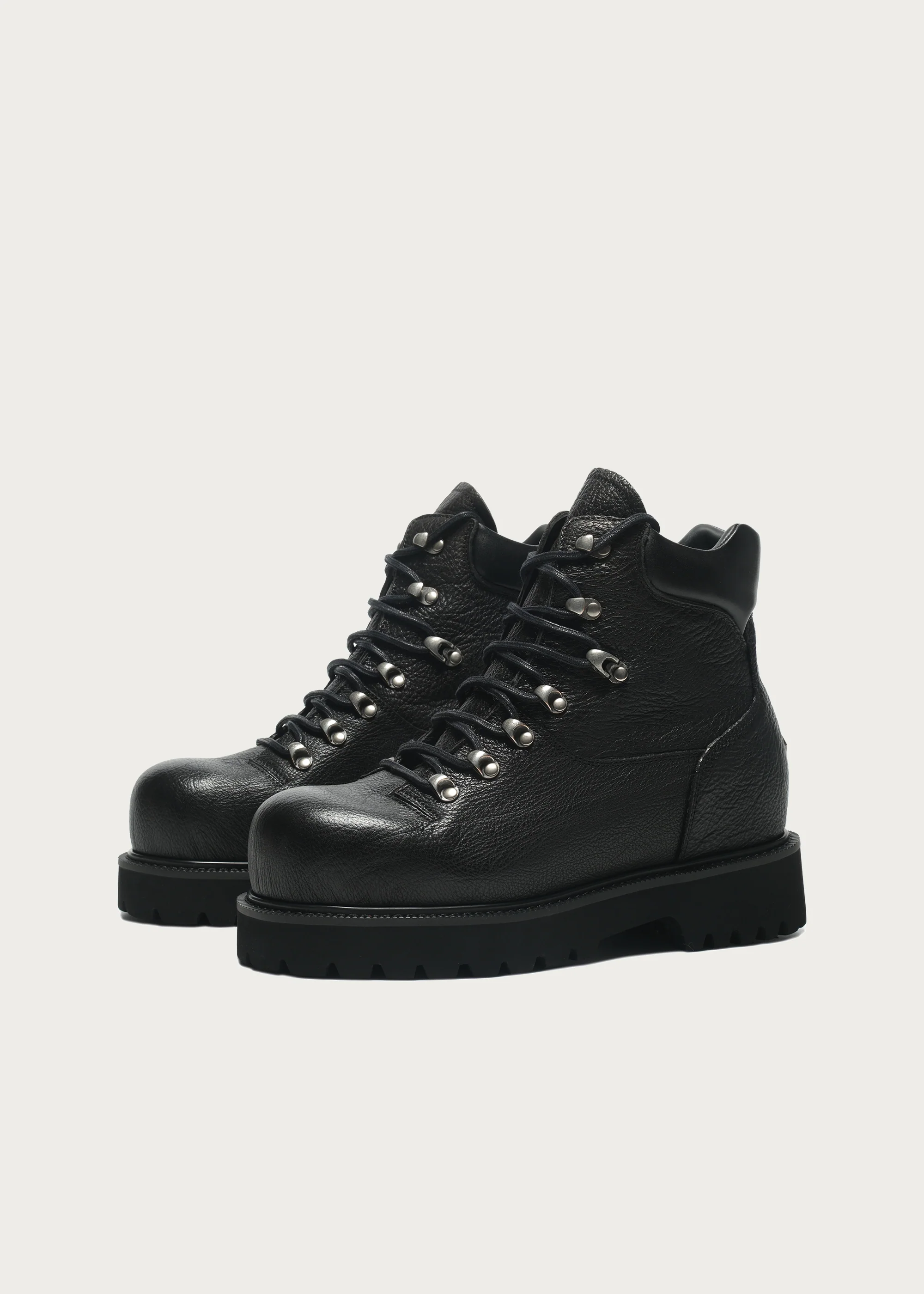 Work-Style Leather Boots Black - Image 7