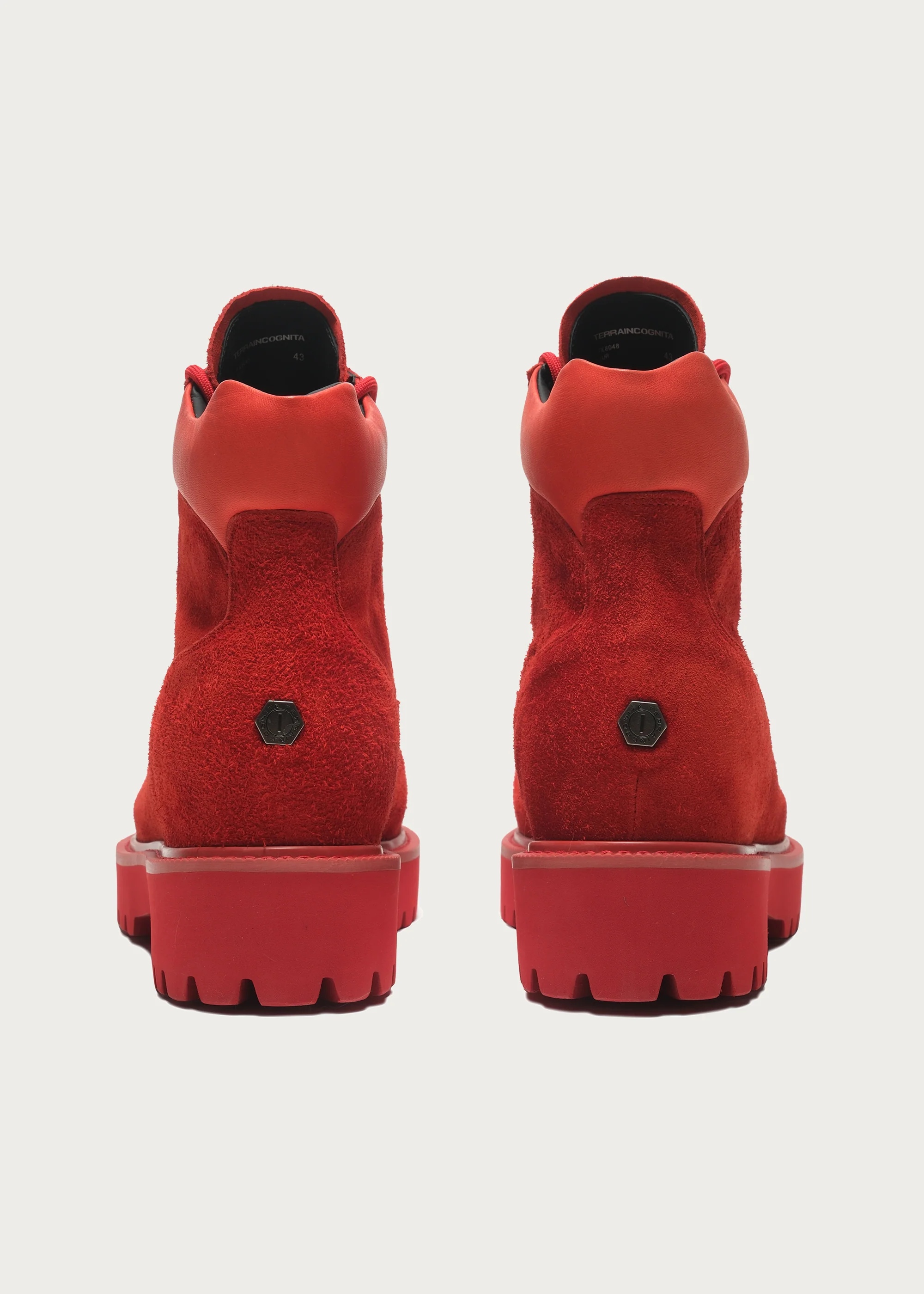 Work-Style Suede Boots Red - Image 8