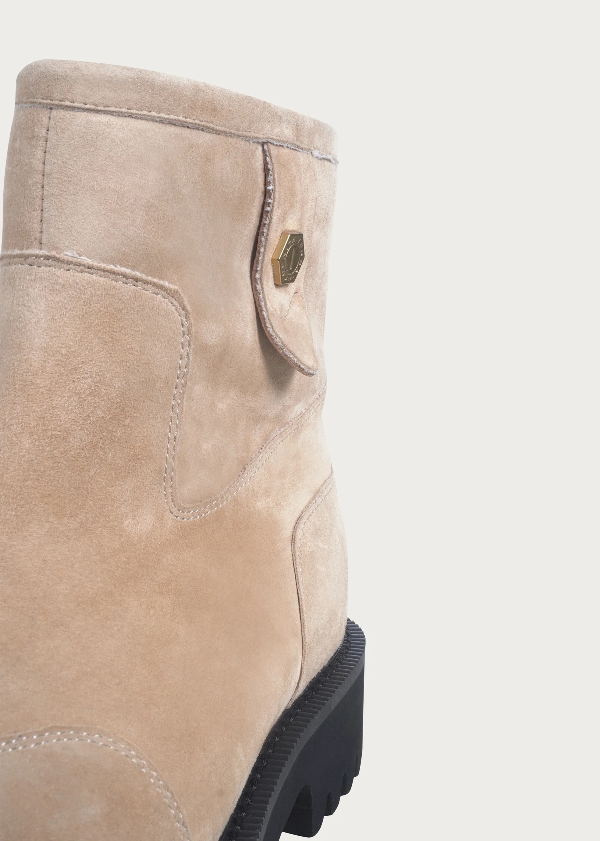 Fleece Mid-Top Snow Boots Light Cream Brown - Image 8