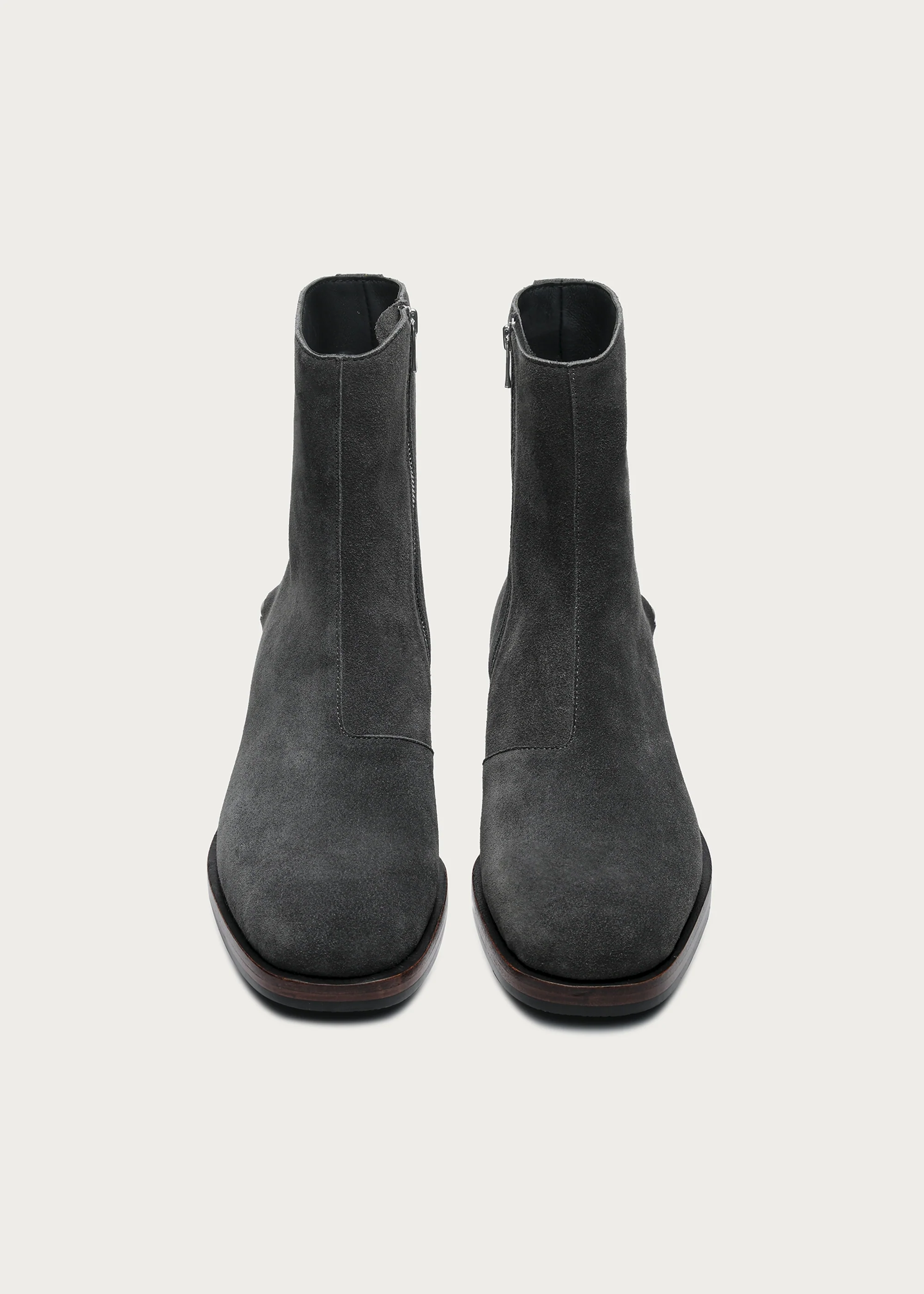 Suede Ankle Boots Gray - Image 4