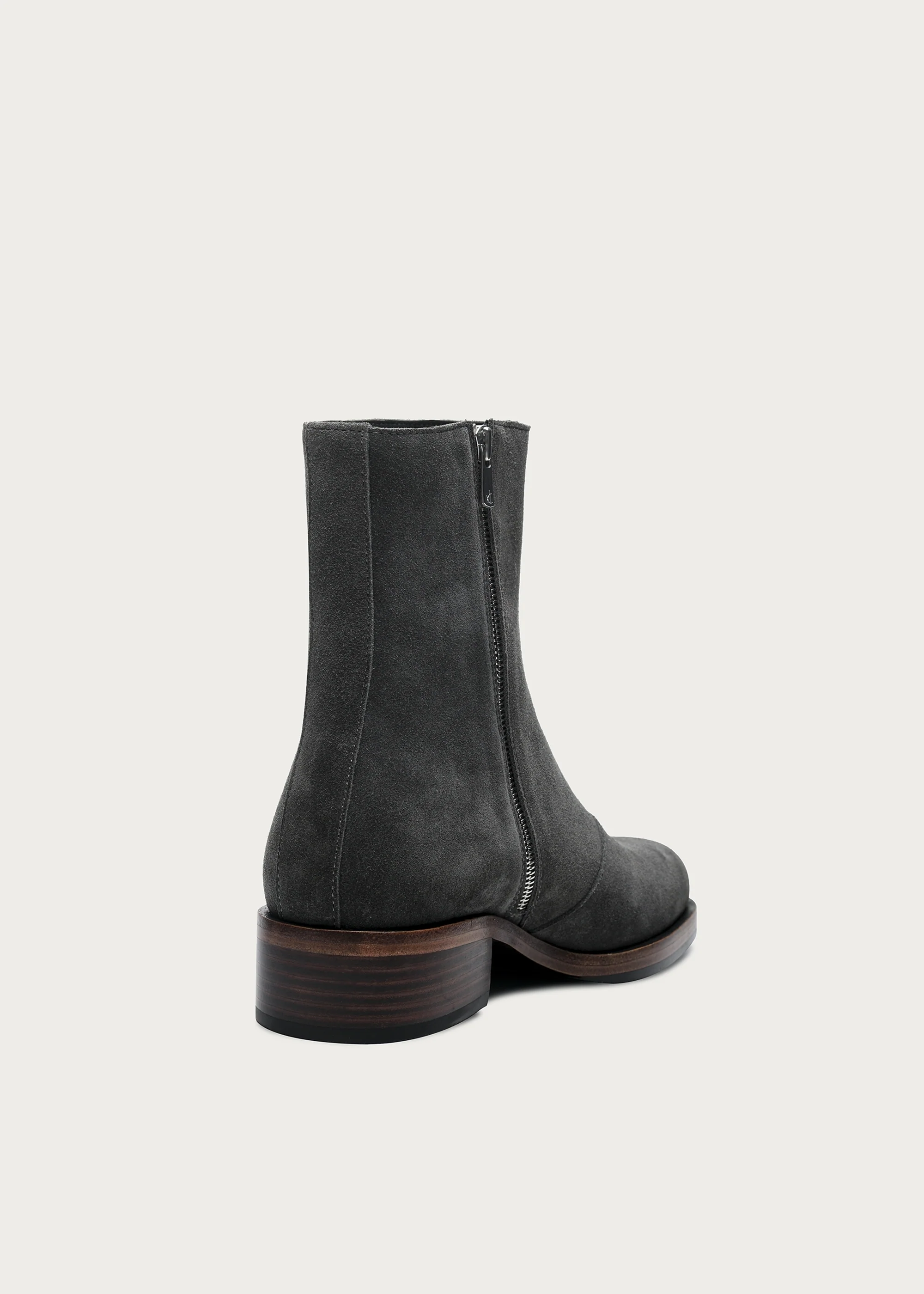 Suede Ankle Boots Gray - Image 5