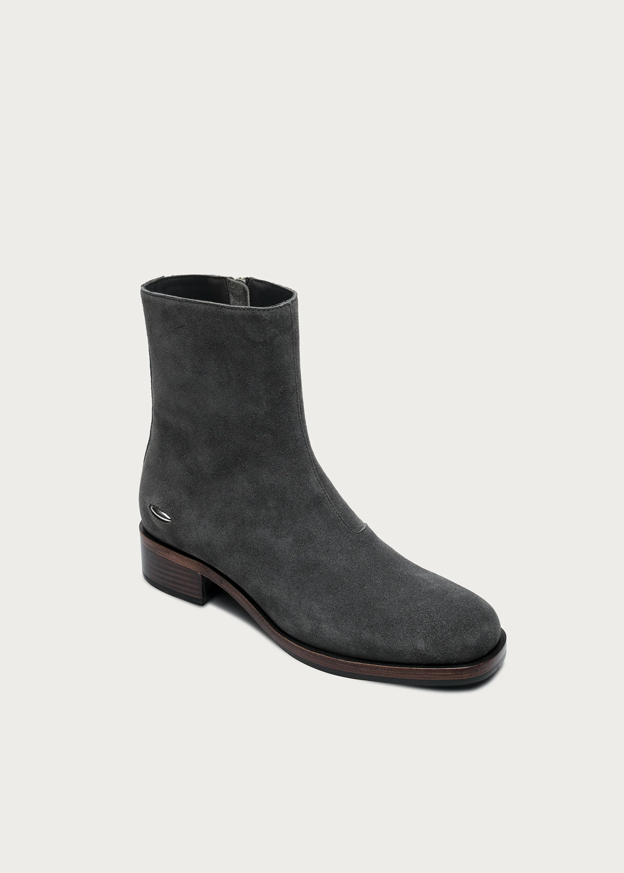 Suede Ankle Boots Gray - Image 6