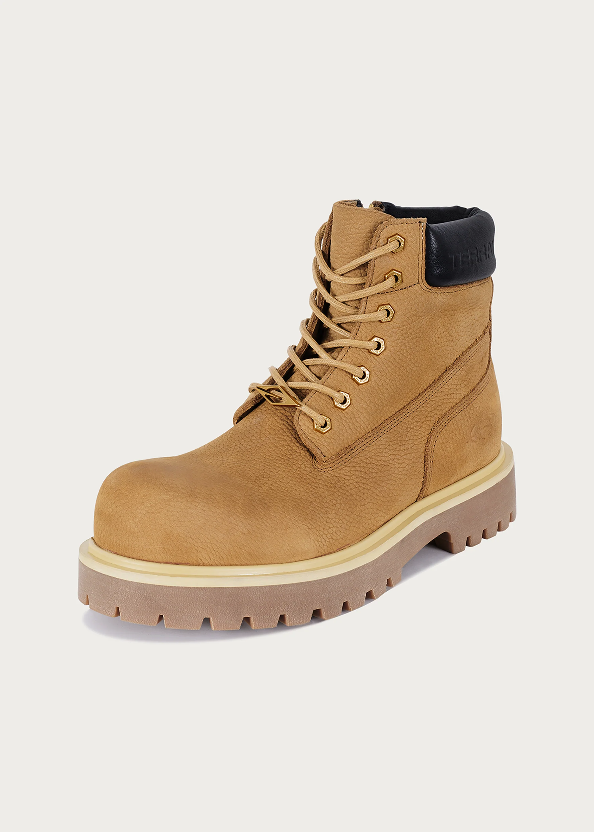 Cowhide Workwear Boots Khaki - Image 11