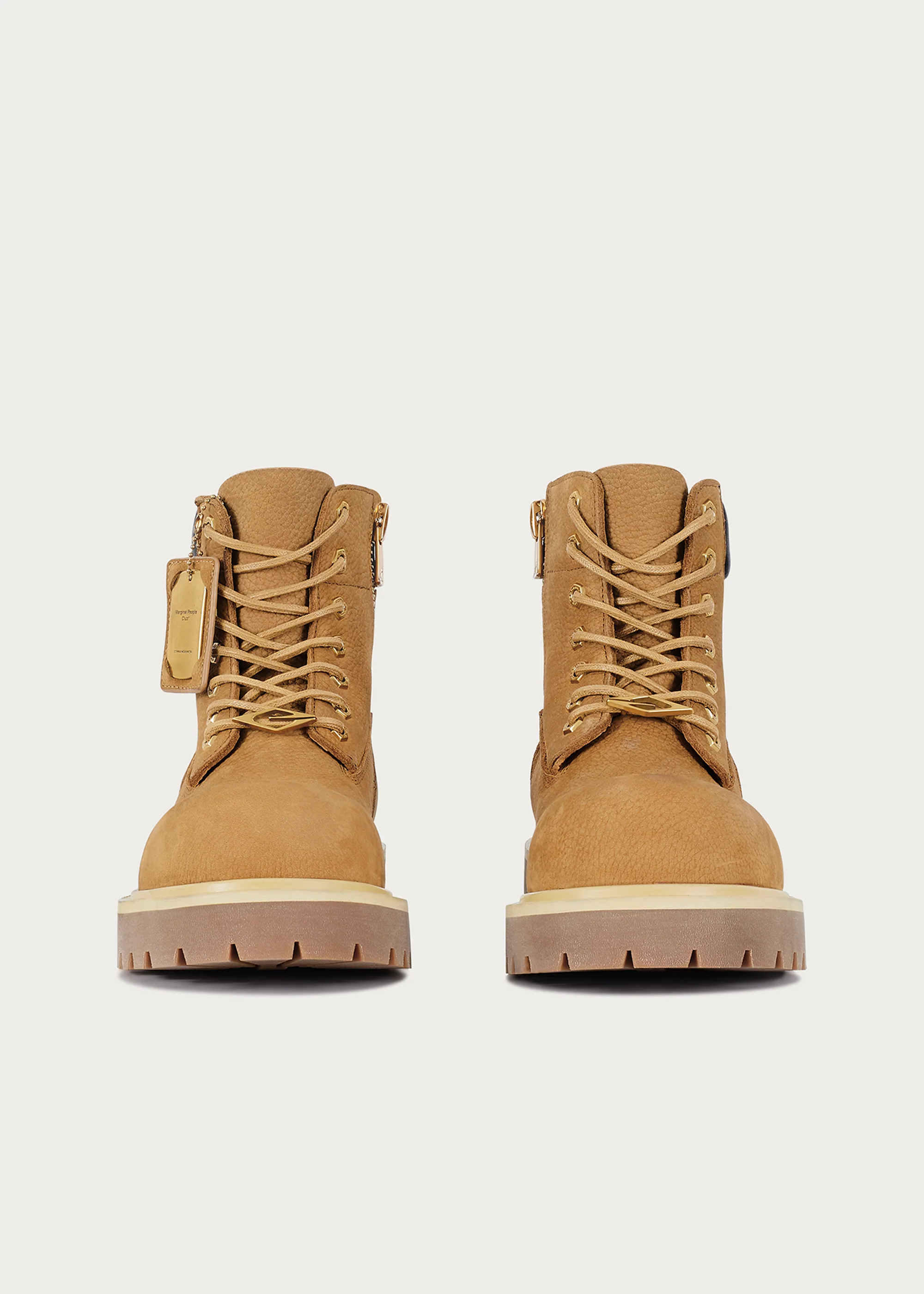 Cowhide Workwear Boots Khaki - Image 12