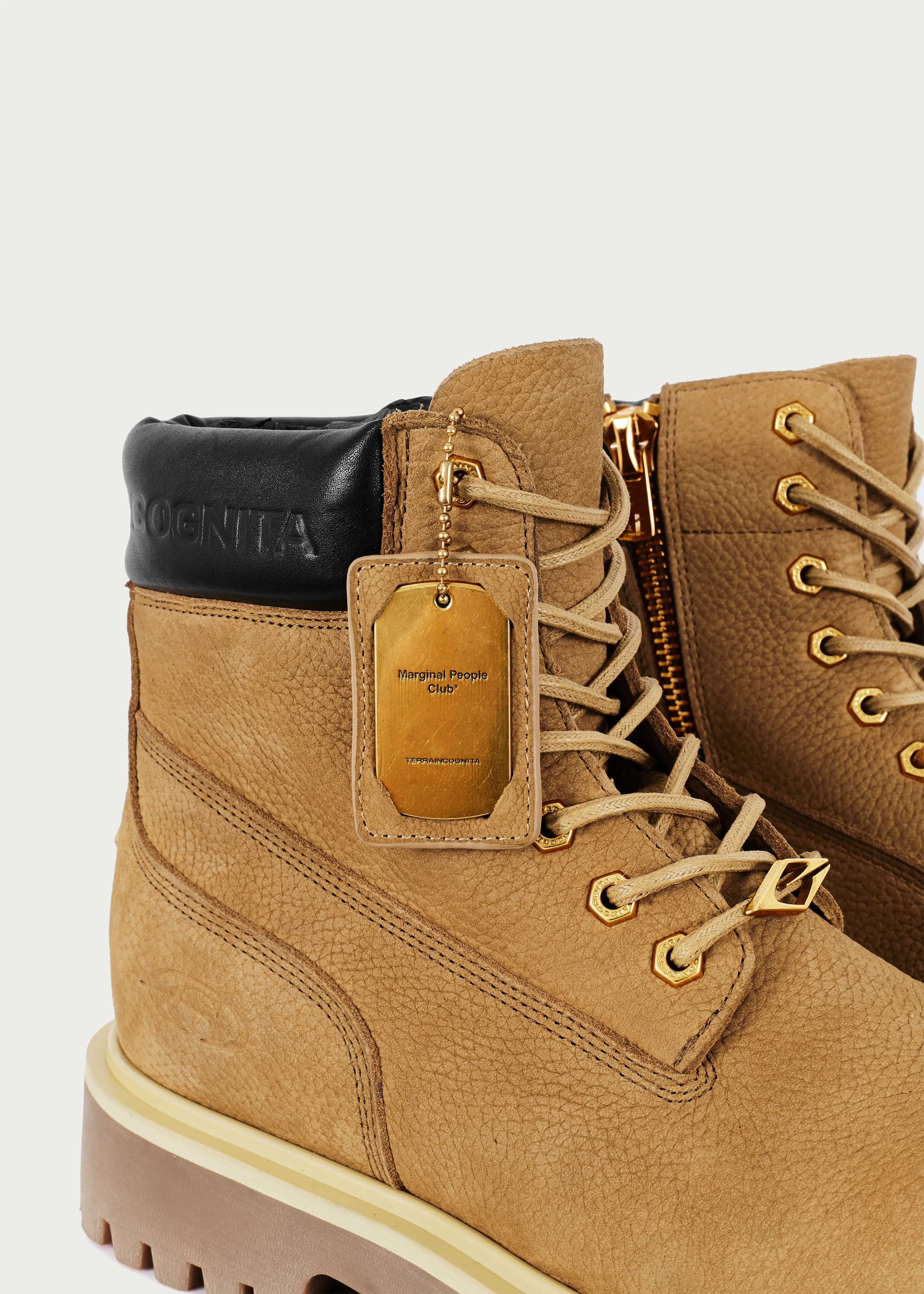 Cowhide Workwear Boots Khaki - Image 4