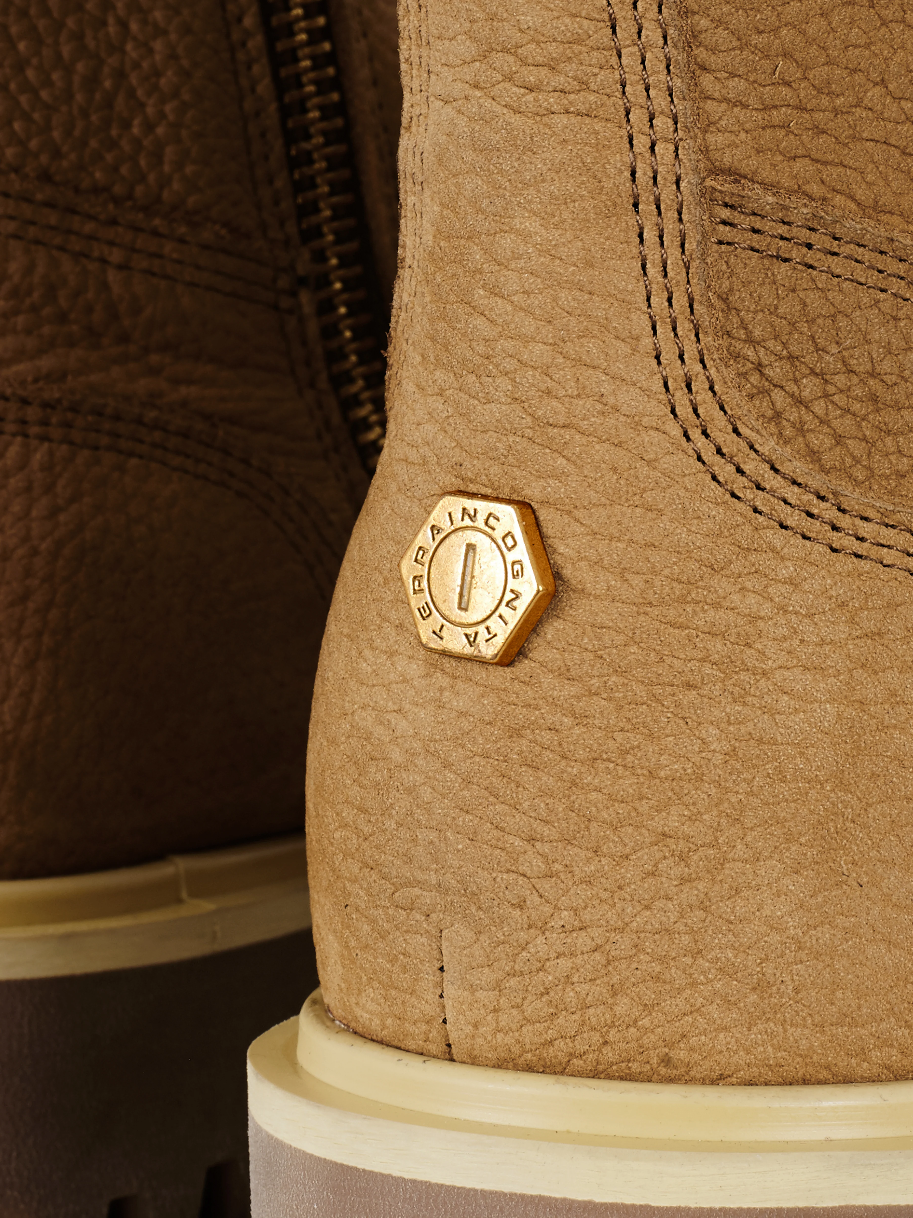 Cowhide Workwear Boots Khaki - Image 6